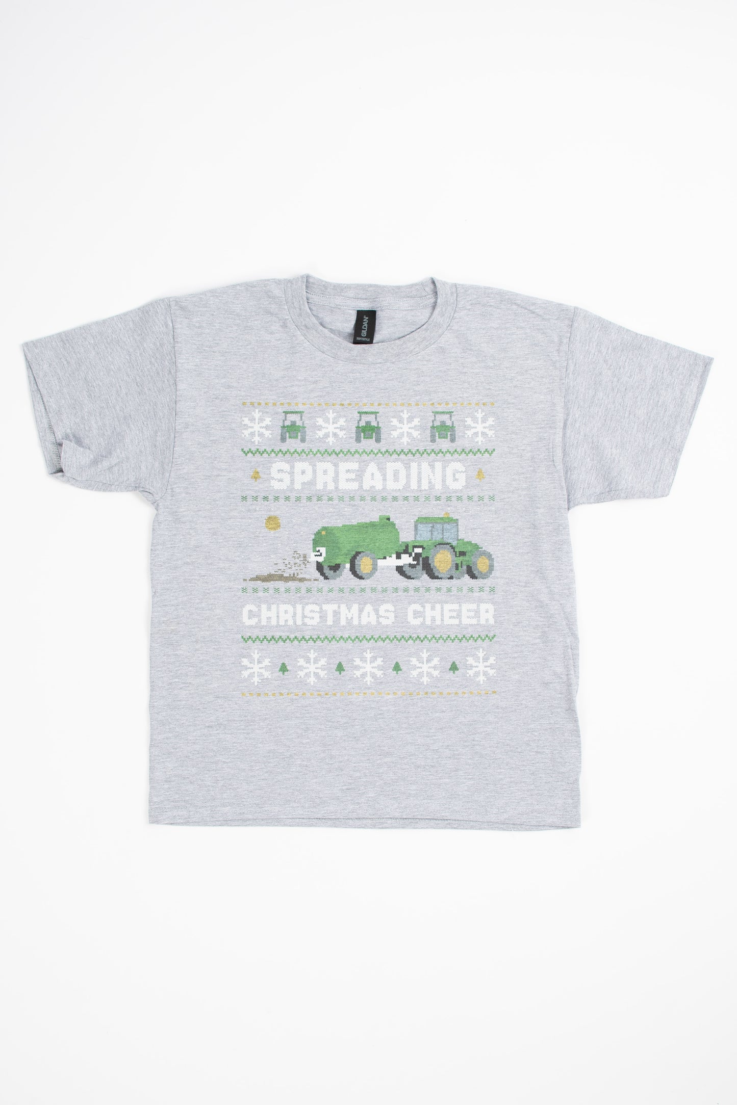 'Spreading Christmas Cheer' Green Tractor Toddler/Youth Tee