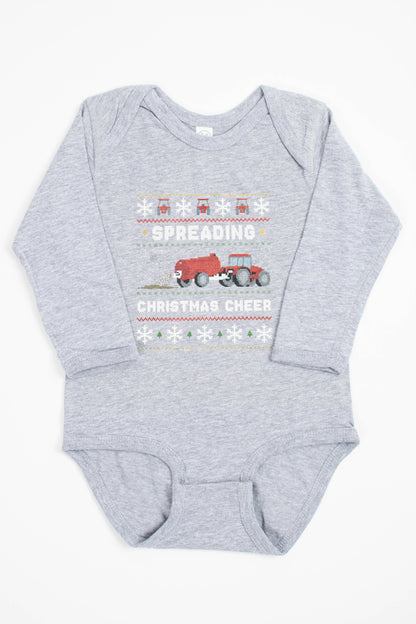 'Spreading Christmas Cheer' Red Tractor Baby Onesie