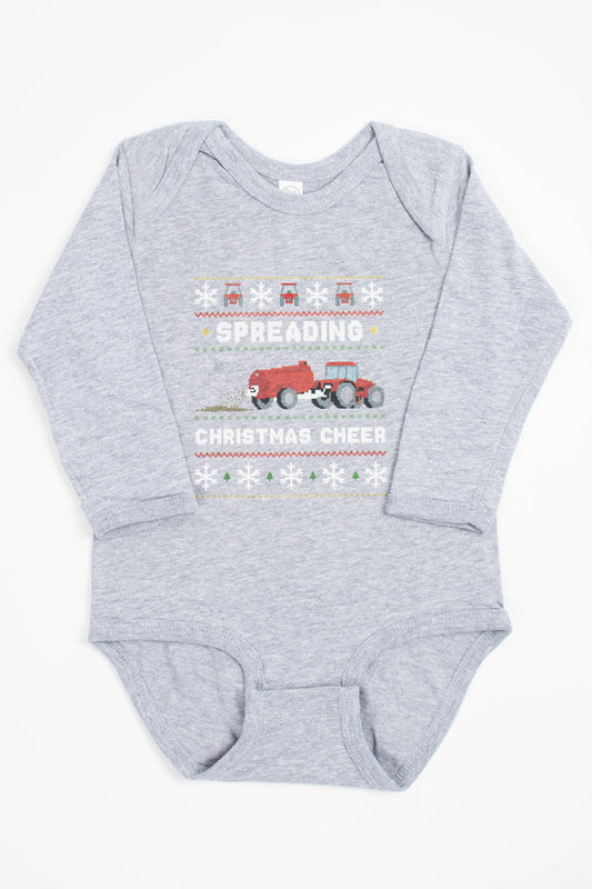 'Spreading Christmas Cheer' Red Tractor Baby Onesie