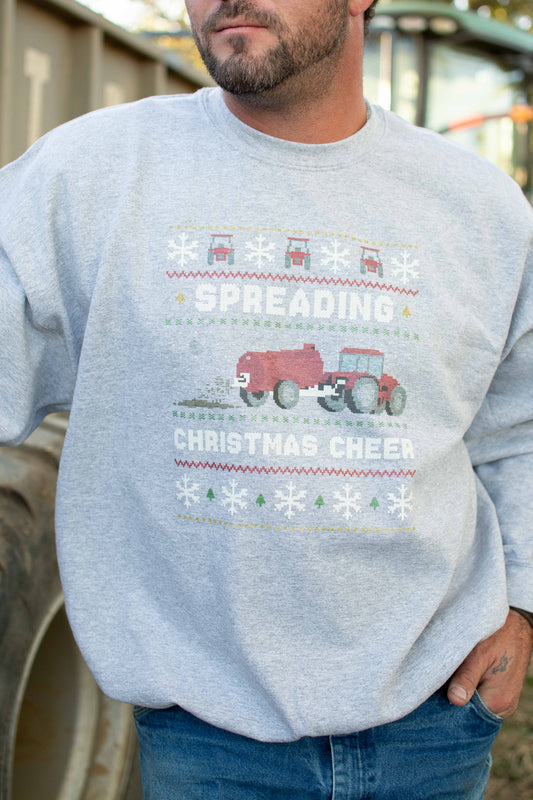 'Spreading Christmas Cheer' Red Tractor Crewneck