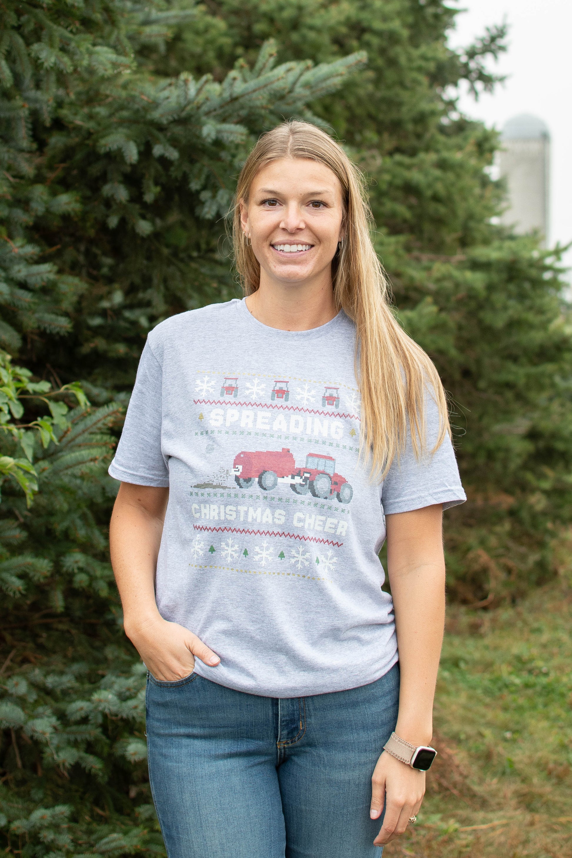 Spreading_Christmas_Cheer_Red_Tractor_Tee [F] [LS]