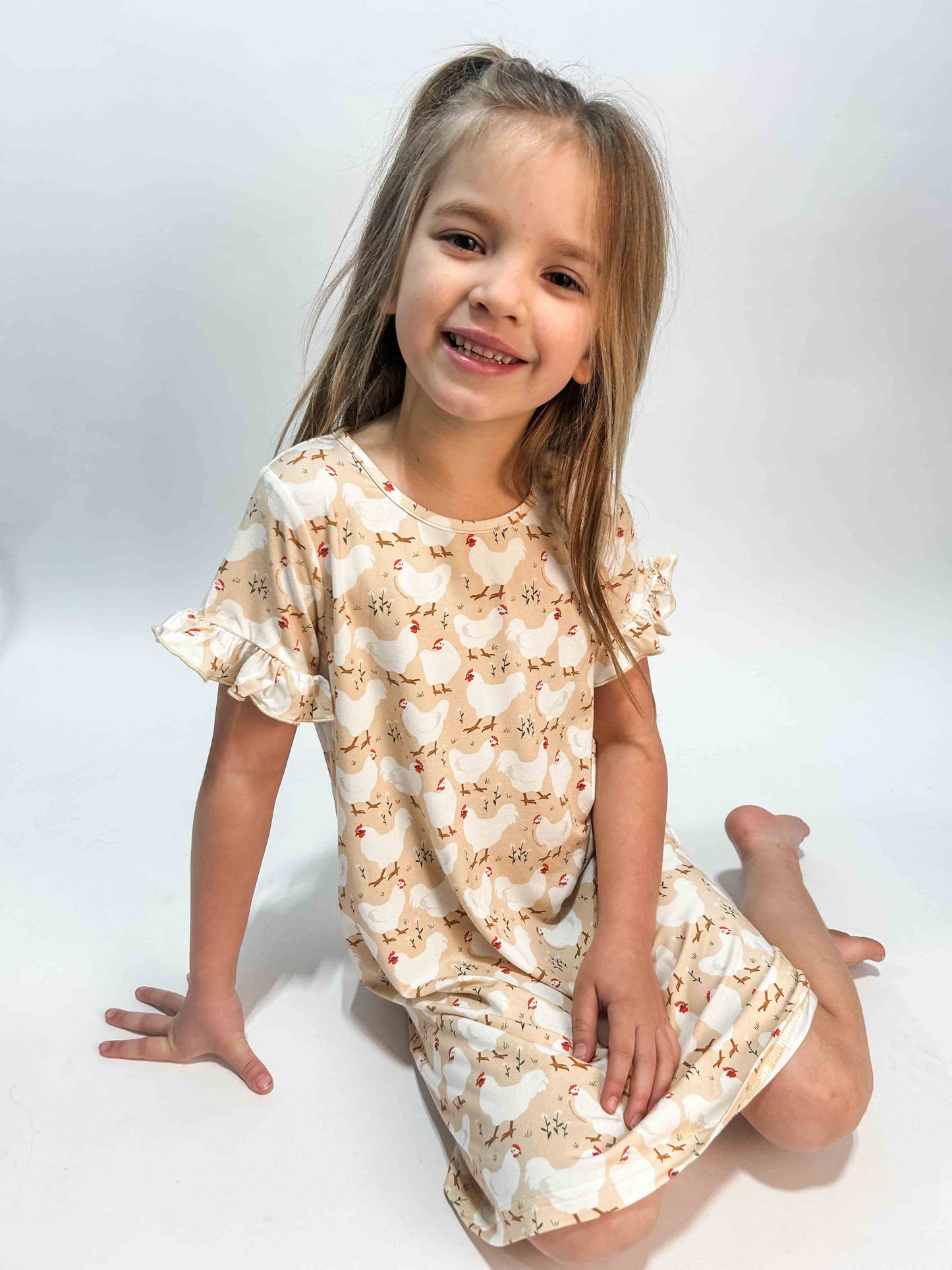 Spring Chicken Toddler/Youth Pajama Dress