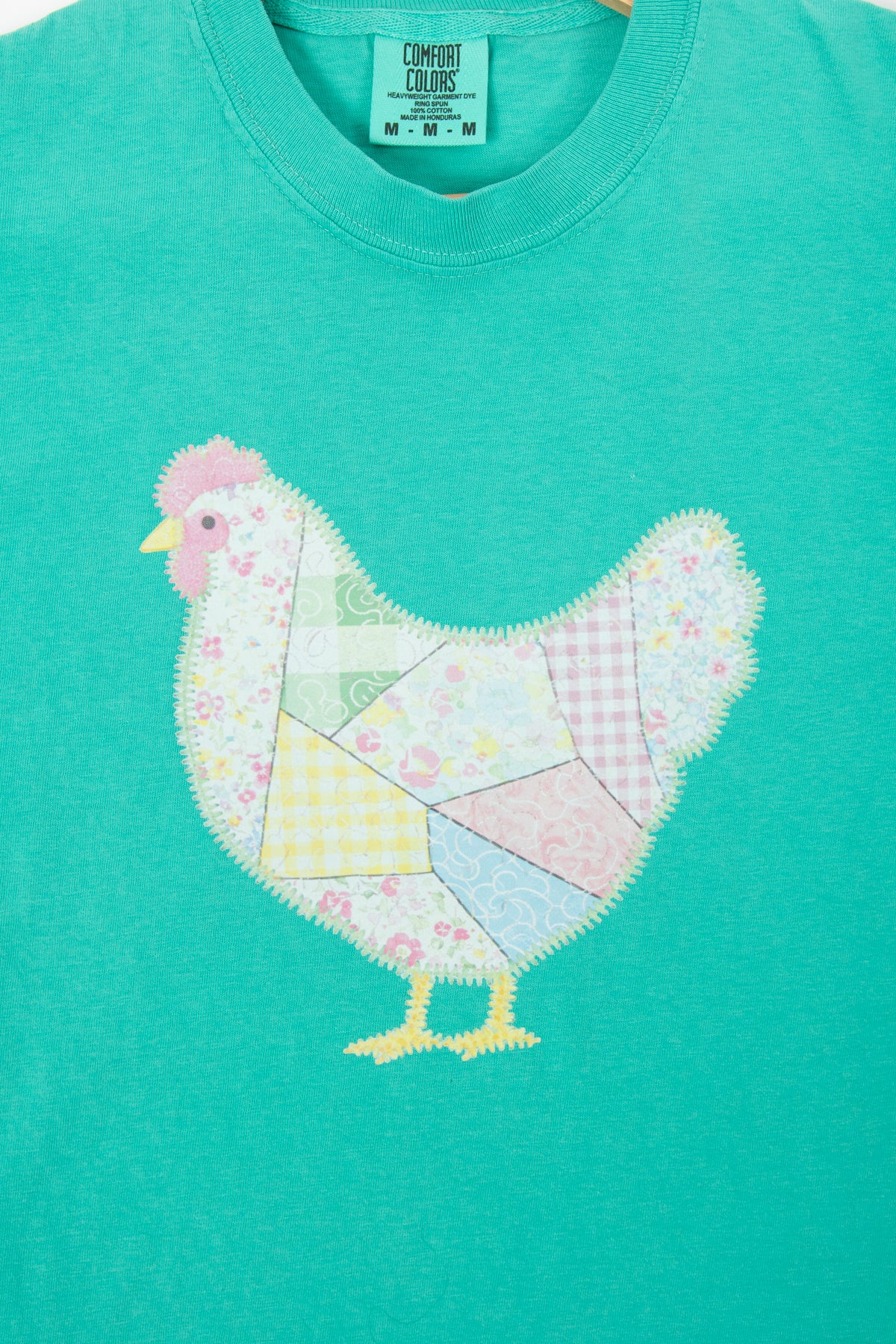Spring Patchwork Chicken Green Tee