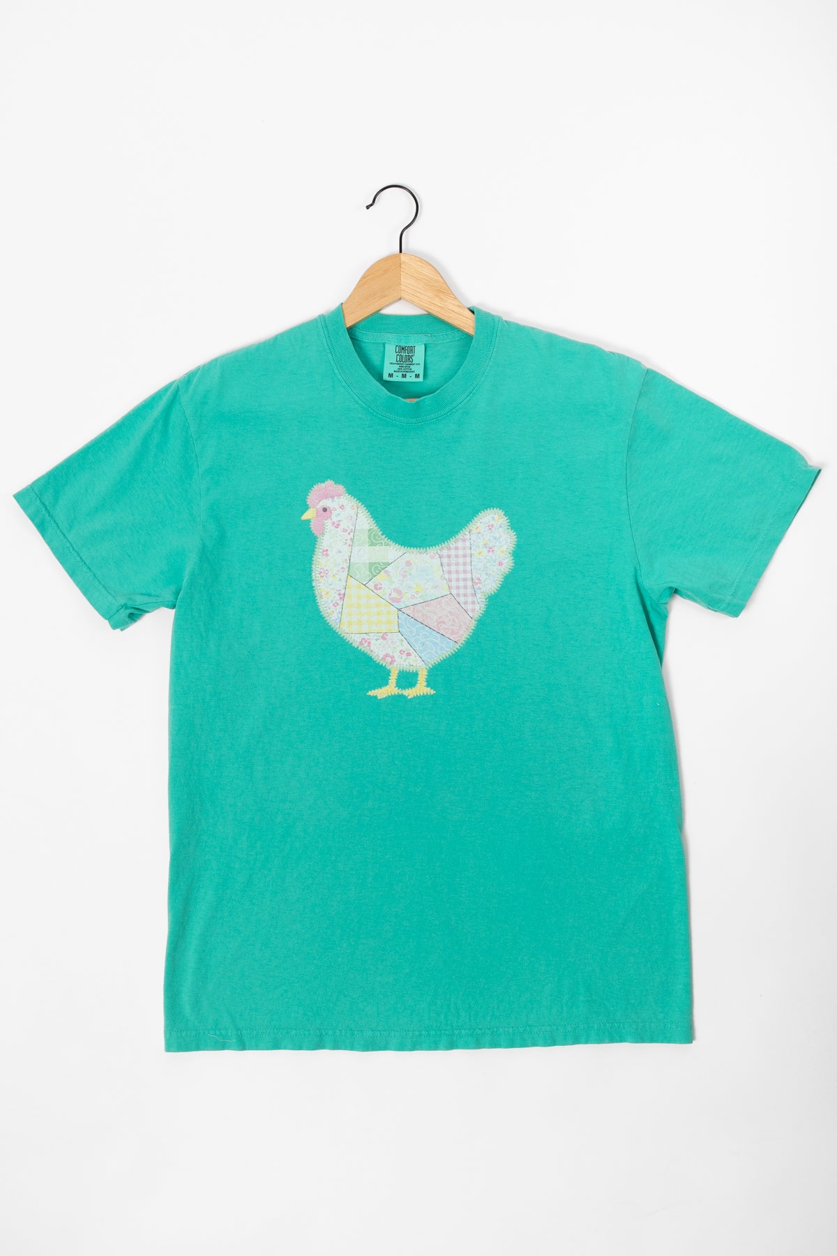 Spring Patchwork Chicken Green Tee