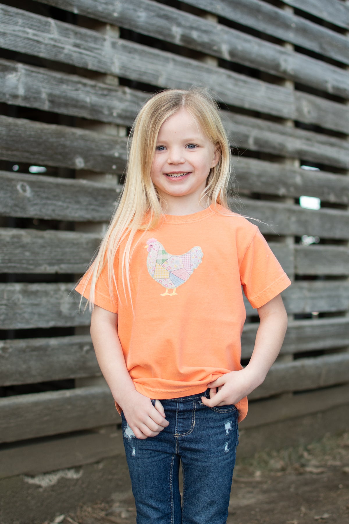 Spring Patchwork Chicken Toddler/Youth Tee