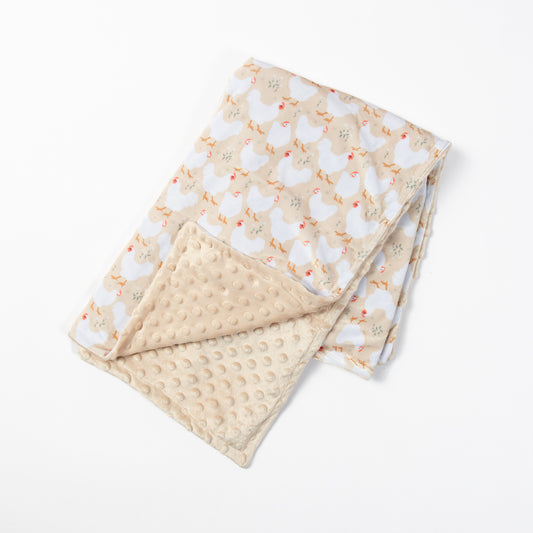 Spring Chicken Minky Blanket