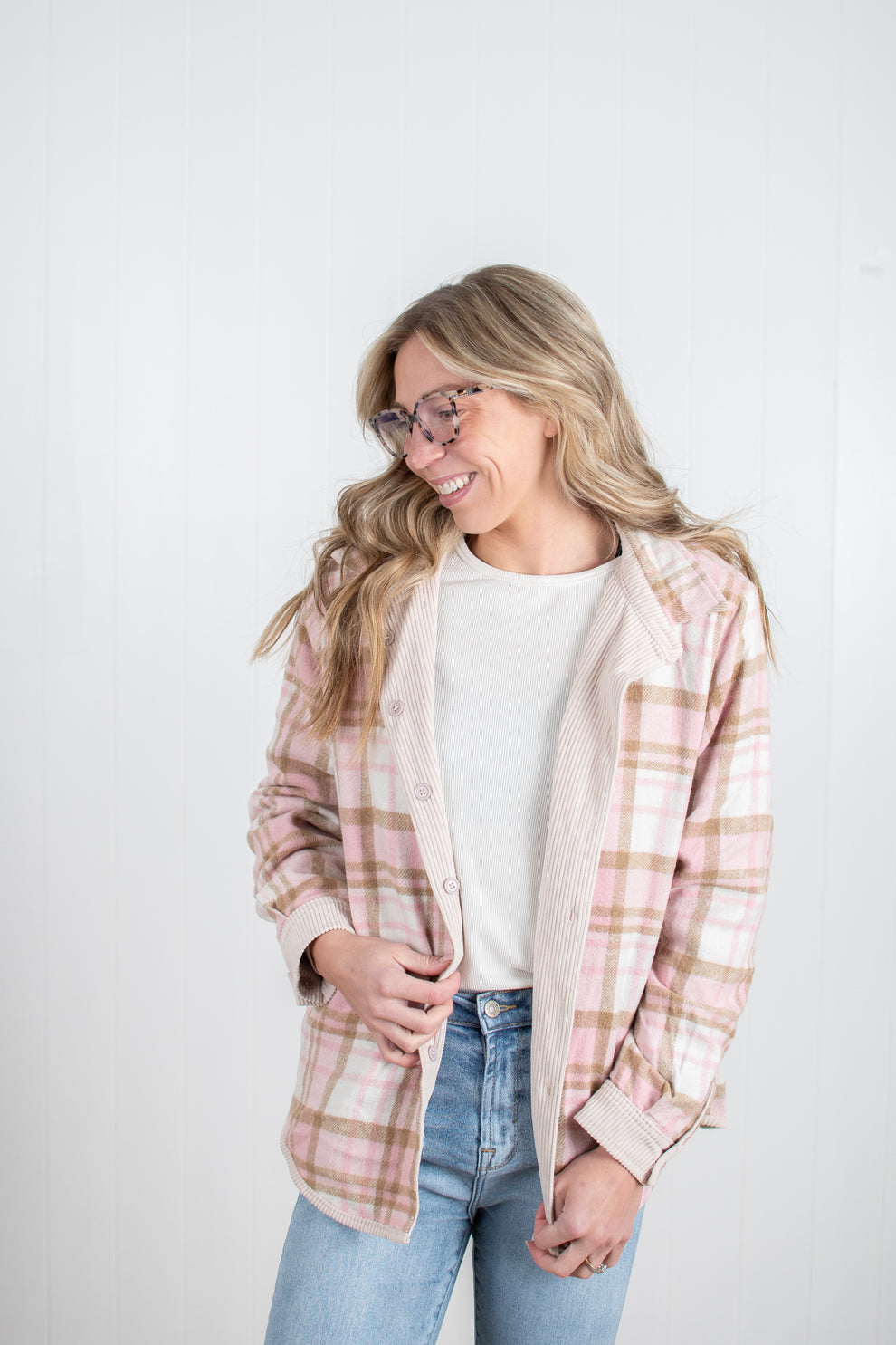 Spring Plaid Lined Reversible Corduroy Flannel Shacket – American Farm ...