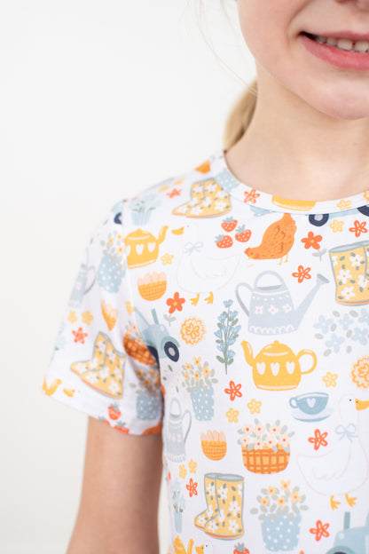 Spring on the Farm Toddler/Youth Bamboo Pajama Set