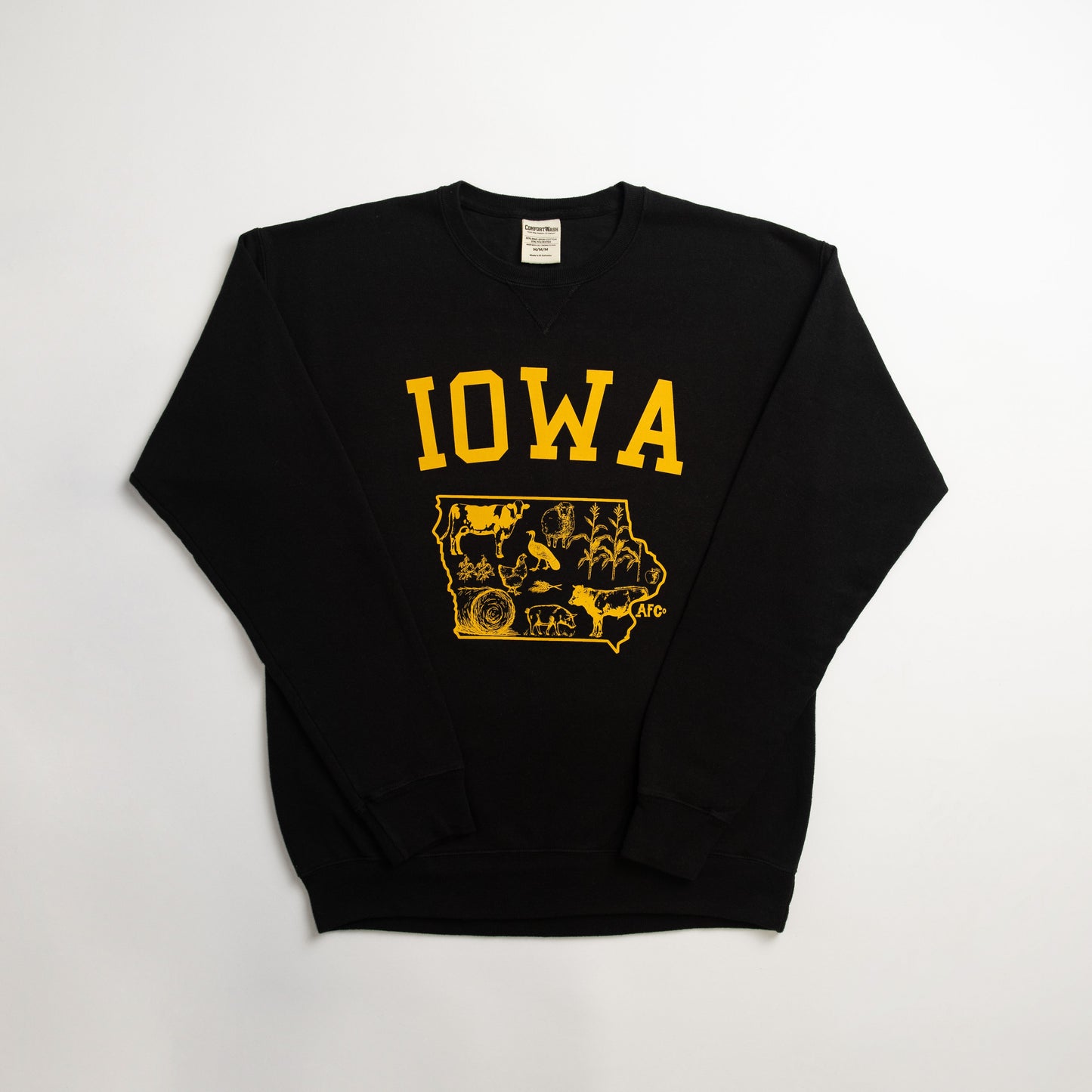 Iowa - State Agriculture Black Crewneck - American Farm Company