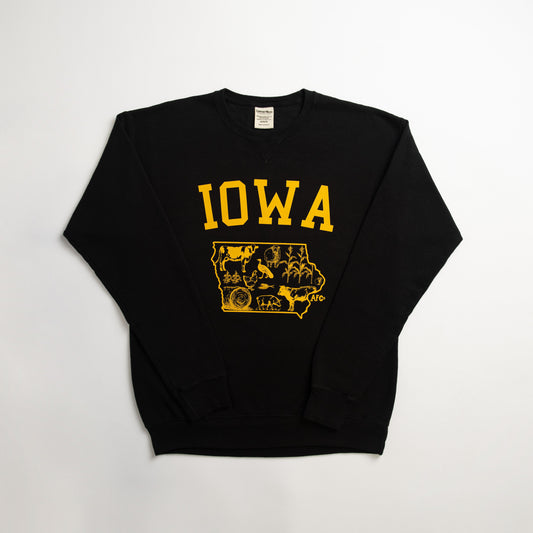 Iowa - State Agriculture Black Crewneck