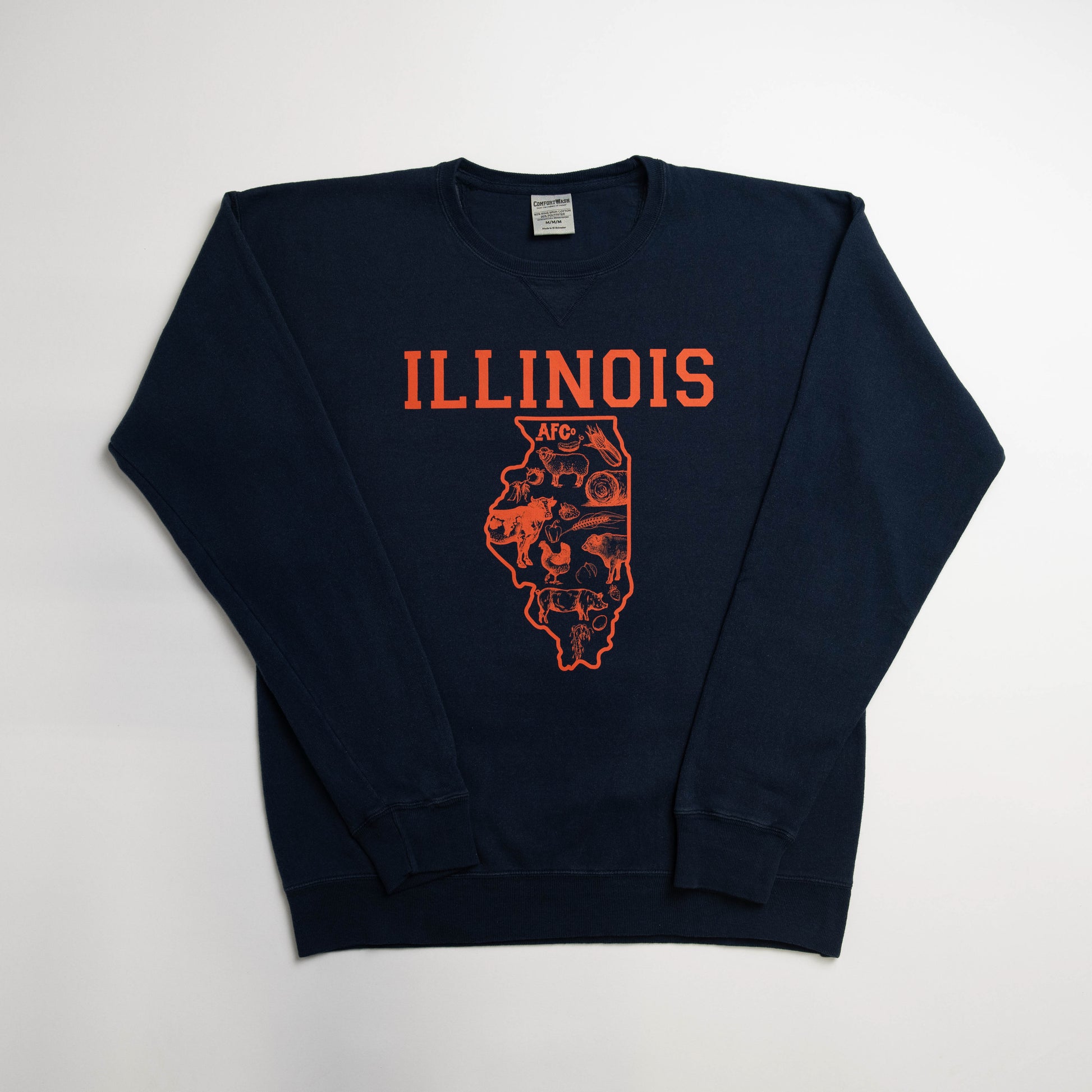 Illinois - State Agriculture Navy Crewneck - American Farm Company