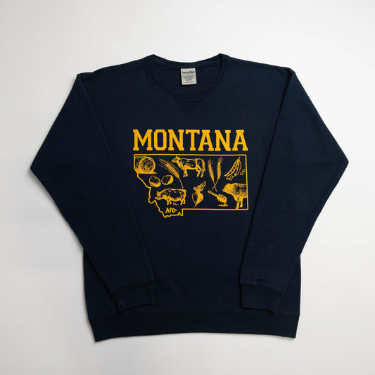 Montana - State Agriculture Navy Crewneck