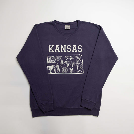 Kansas - State Agriculture Purple Crewneck