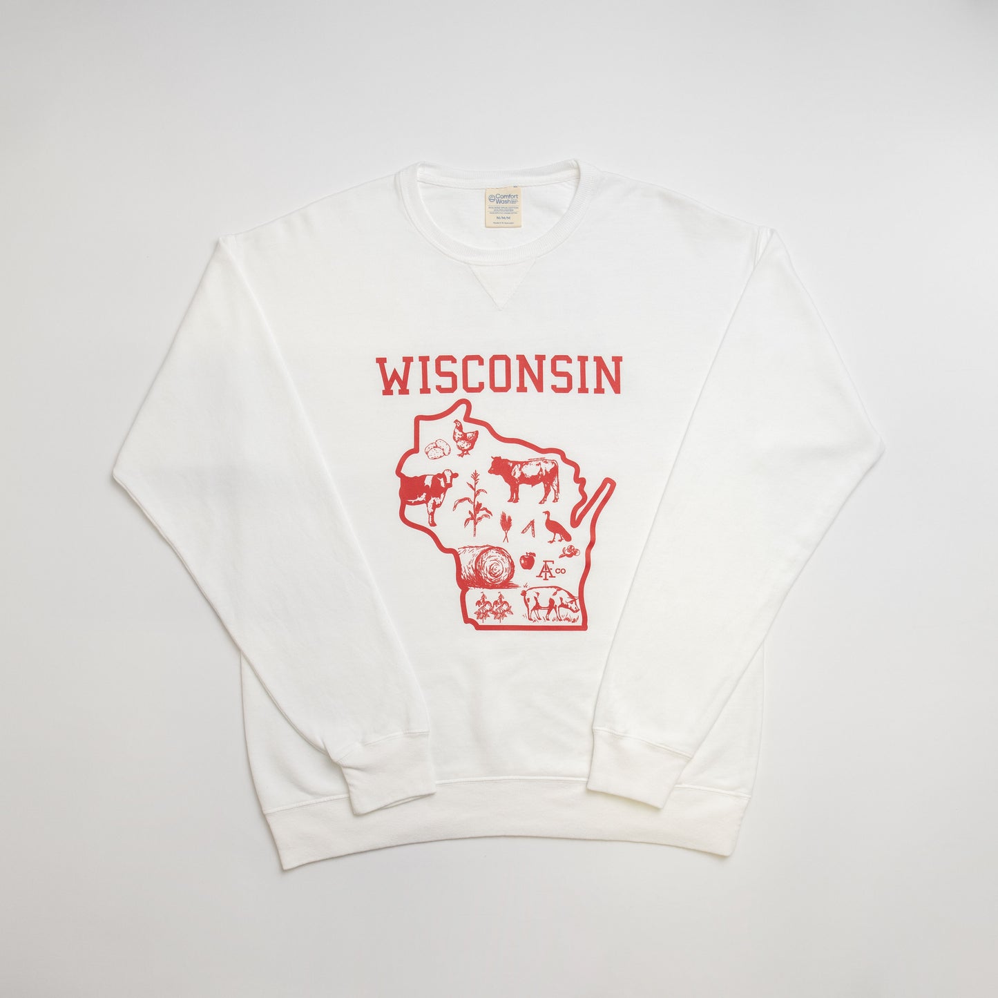 Wisconsin - State Agriculture White Crewneck - American Farm Company