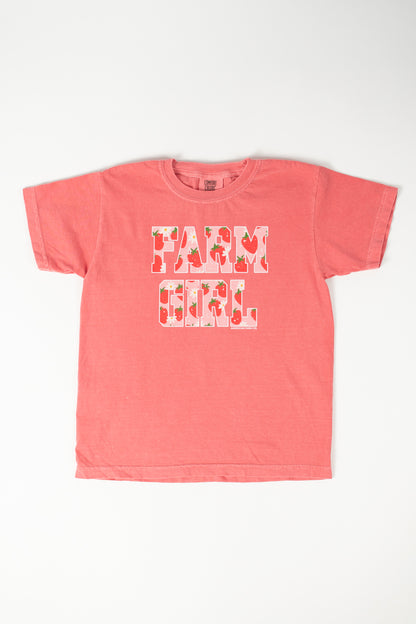 Strawberry & Floral 'Farm Girl' Youth Tee