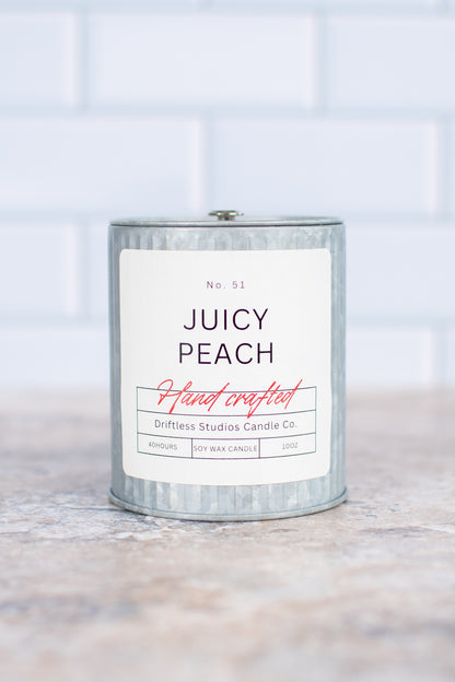 Summer Juicy Peach Farmhouse Tin Candle