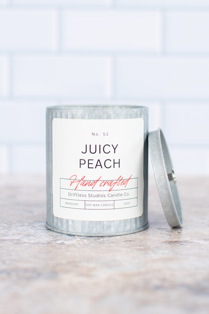 Summer Juicy Peach Farmhouse Tin Candle