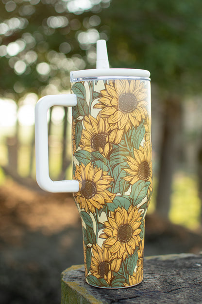 Sunflower 40oz Water Tank Tumbler