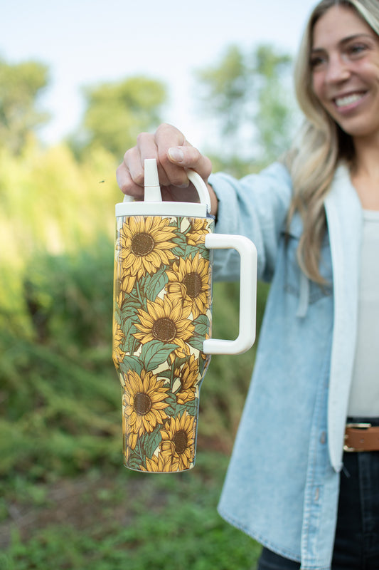 Sunflower 40oz Water Tank Tumbler