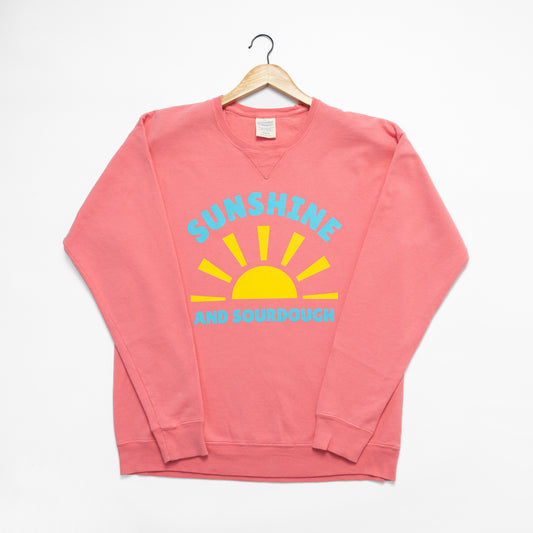 'Sunshine and Sourdough' Coral Crewneck - American Farm Company