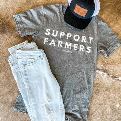 Support Farmers Grey Tee