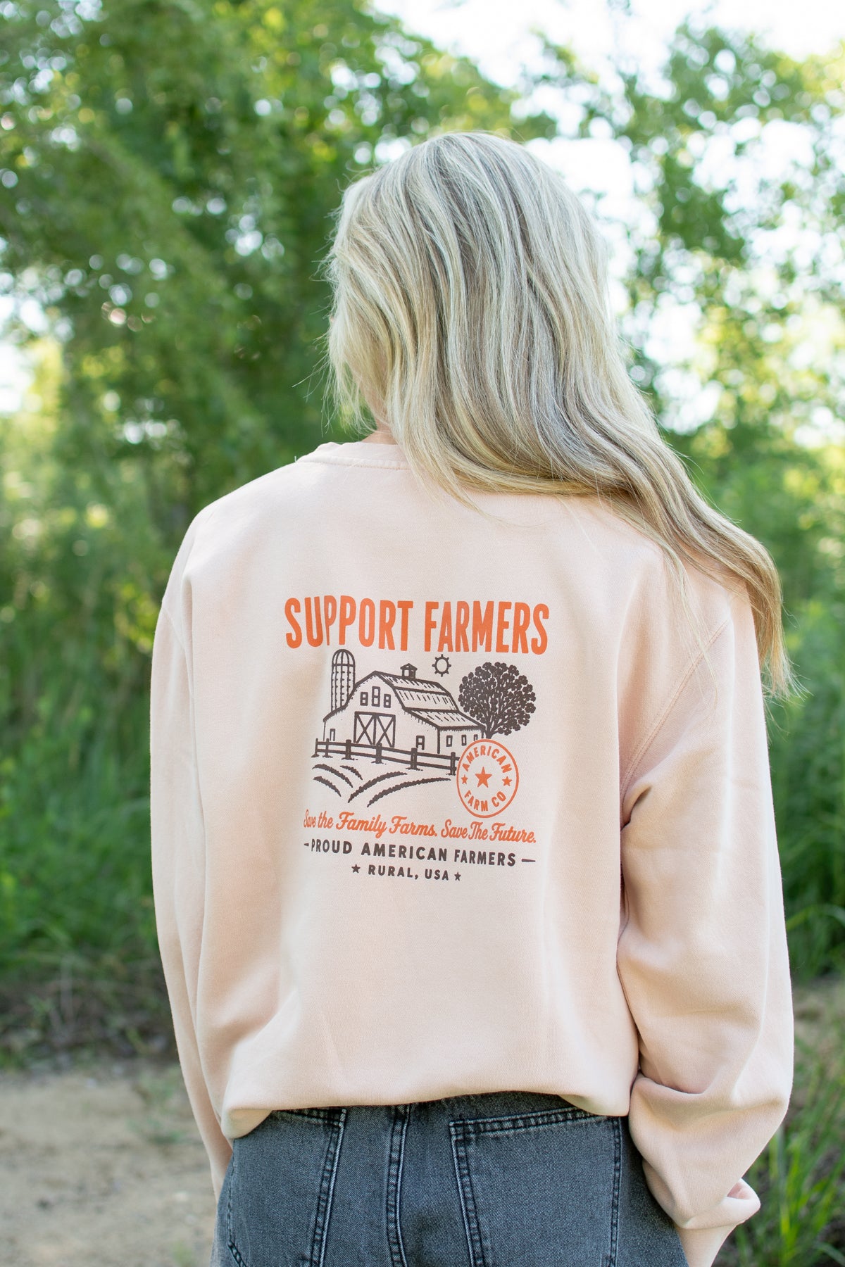 'Support Farmers - Save the Family Farms' Crewneck