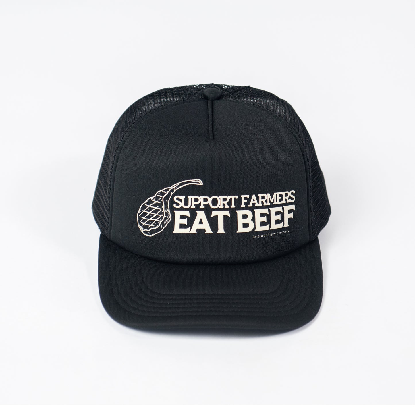 'Support Farmers Eat Beef' Foam Cap - Black