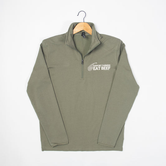 'Support Farmers Eat Beef' Performance 1/4 Zip Pullover