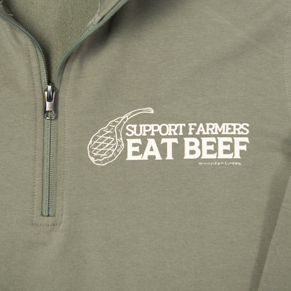 'Support Farmers Eat Beef' Performance 1/4 Zip Pullover