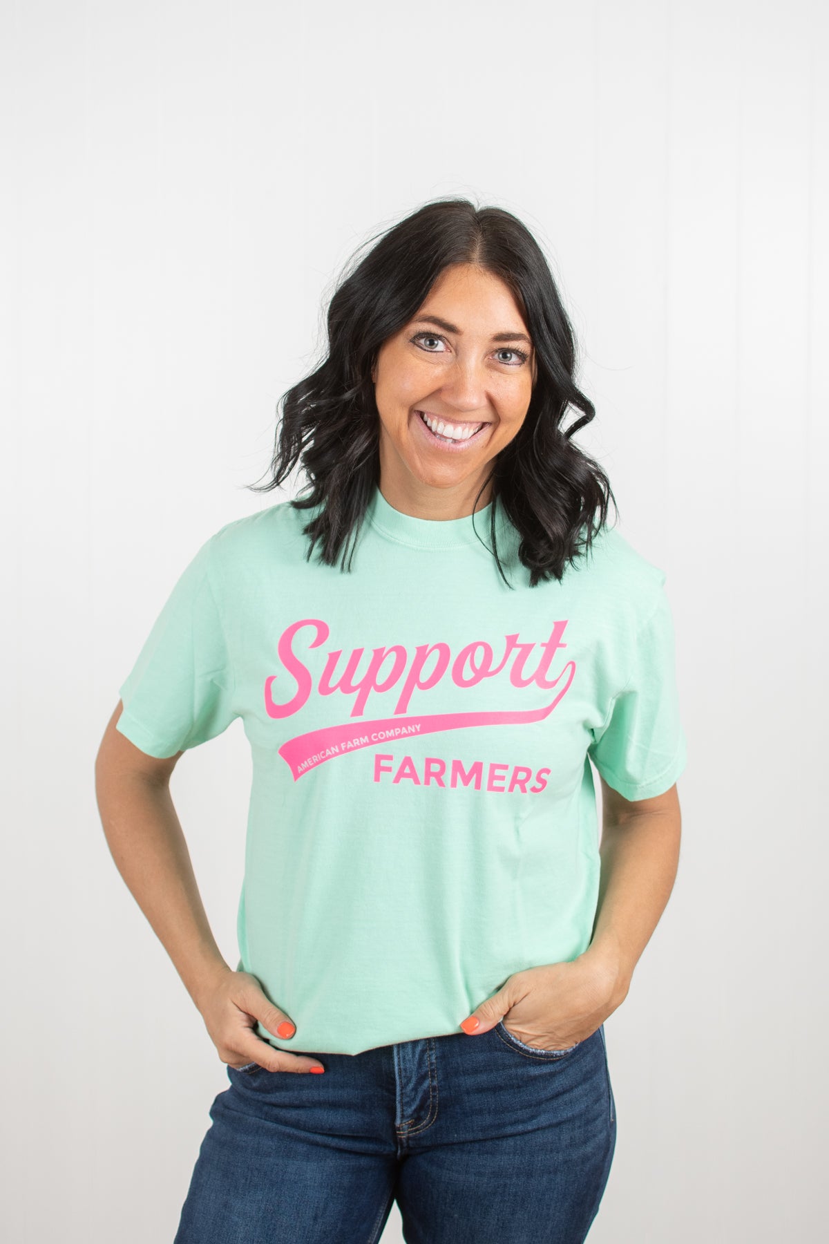 Support Farmers Banner Mint Tee