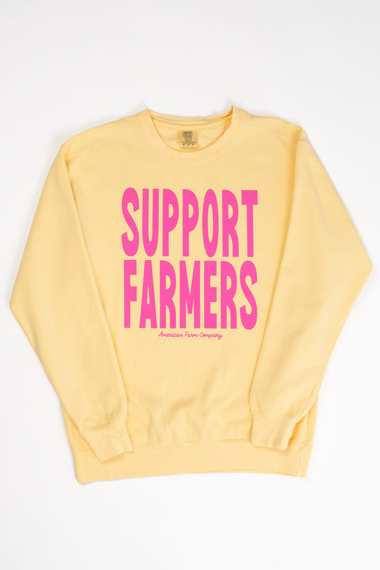 'Support Farmers' Yellow Crewneck