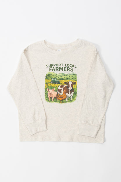 'Support Local Farmers' Toddler/Youth Long Sleeve