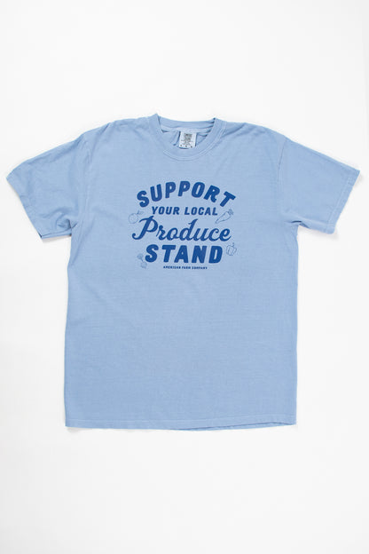 'Support Your Local Produce Stand' Blue Tee