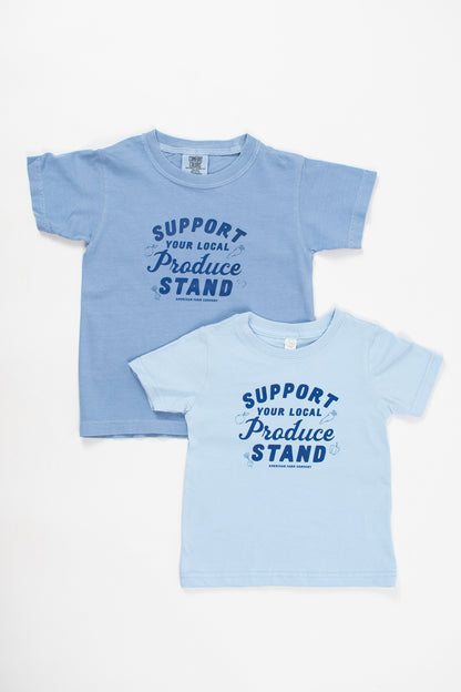 'Support Your Local Produce Stand' Blue Toddler/Youth Tee