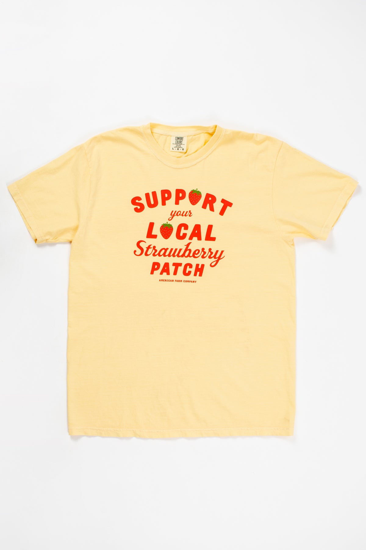 'Support Your Local Strawberry Patch' Yellow Tee
