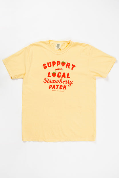 'Support Your Local Strawberry Patch' Yellow Tee