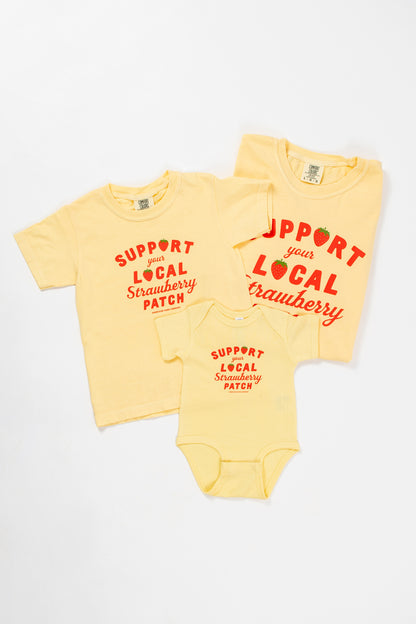 'Support Your Local Strawberry Patch' Yellow Tee