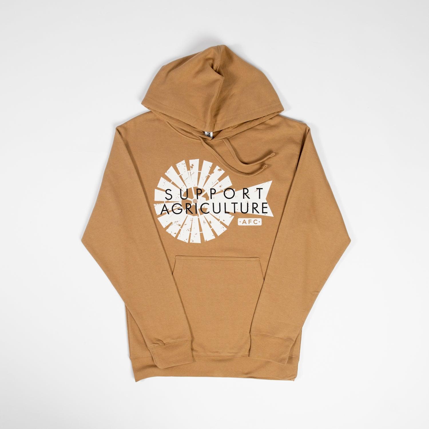 Support Agriculture Tan Hoodie - American Farm Company