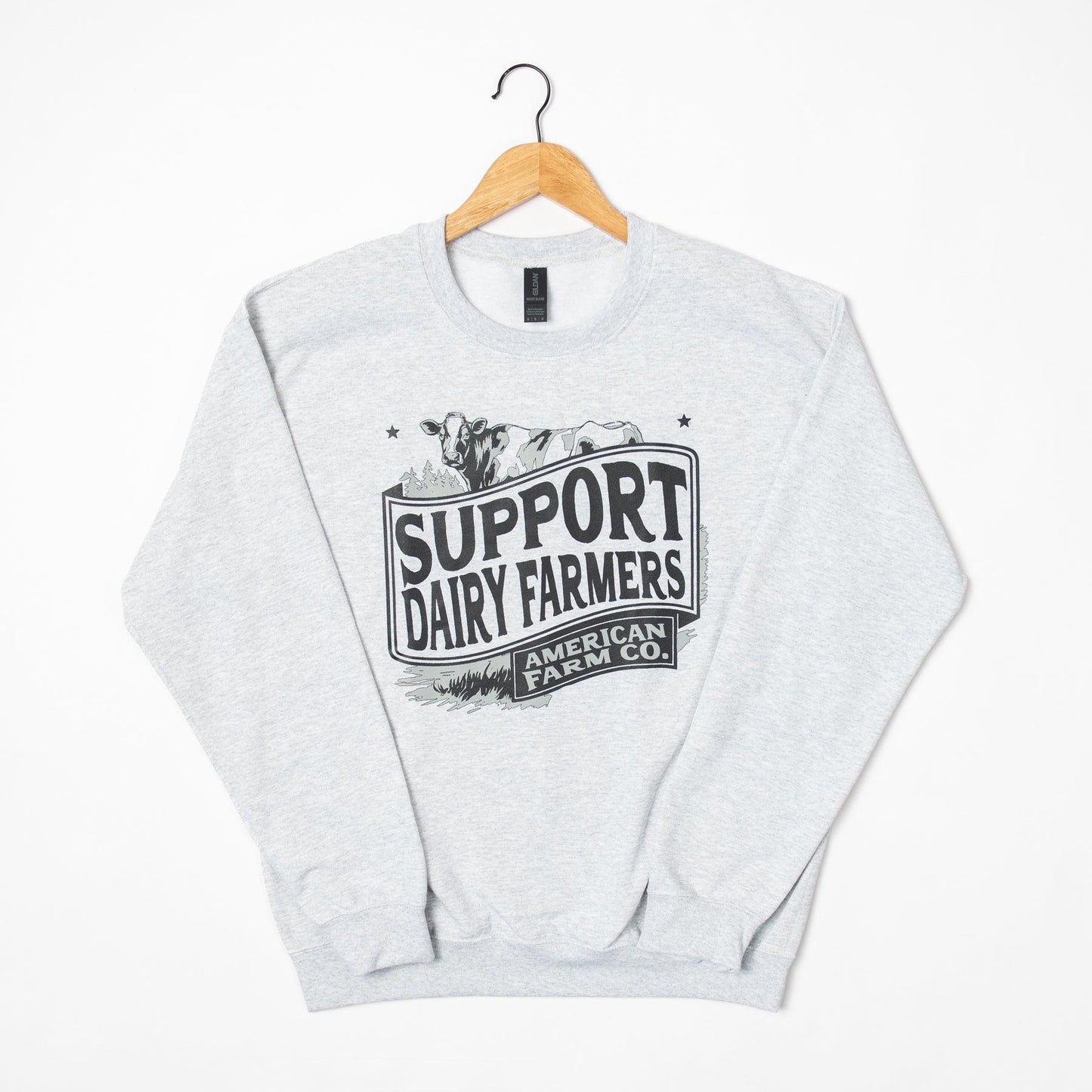 'Support Dairy Farmers' Ash Crewneck