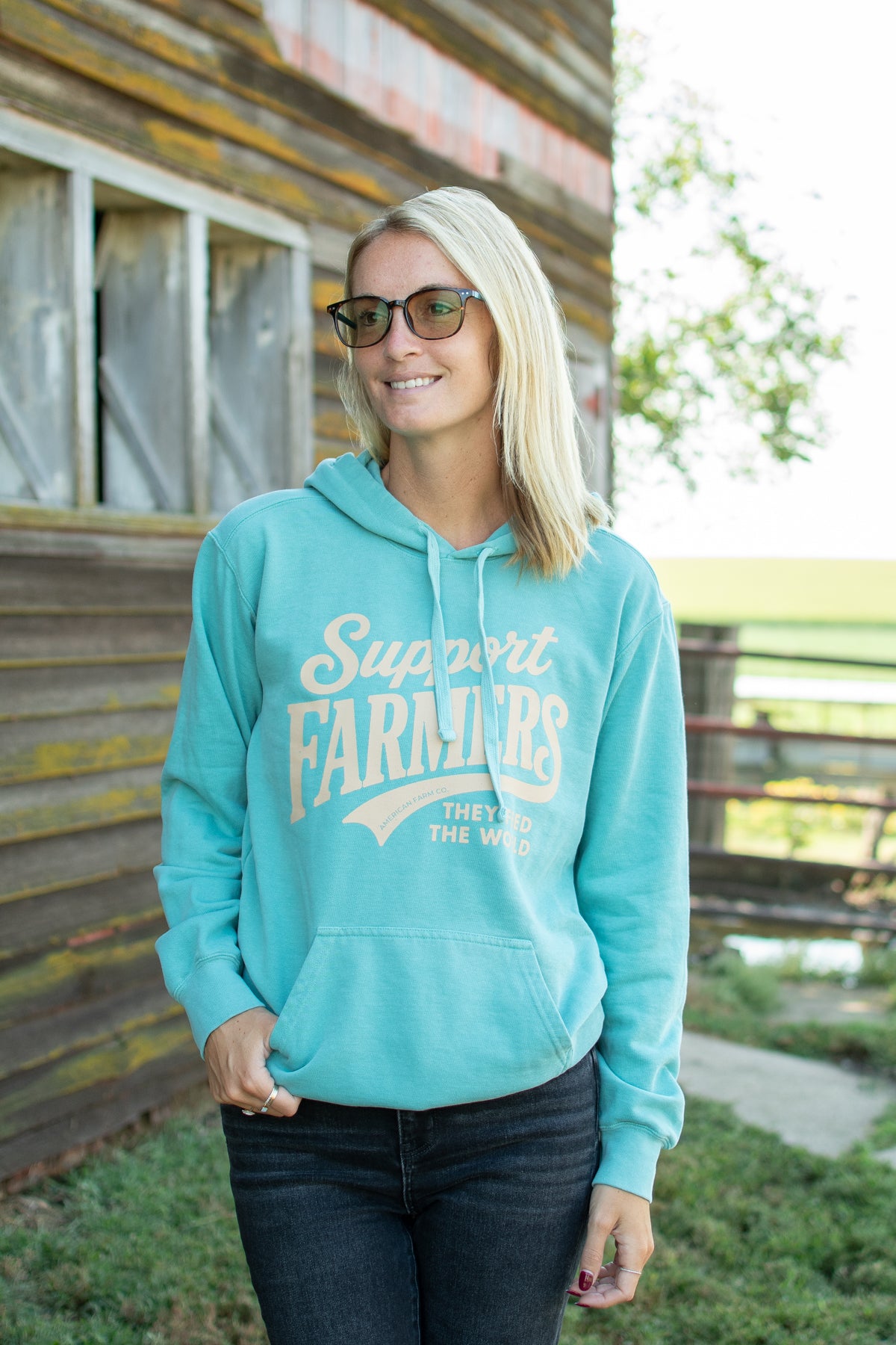 Support Farmers - They Feed The World Adult Hoodie