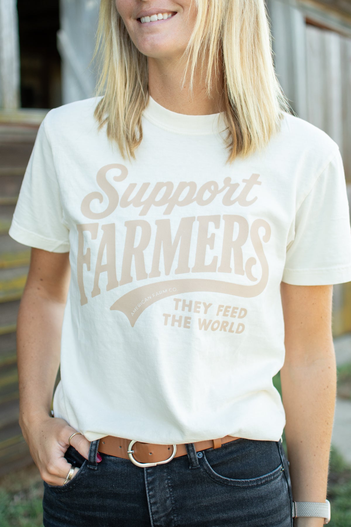 Support Farmers - They Feed The World Adult T-Shirt