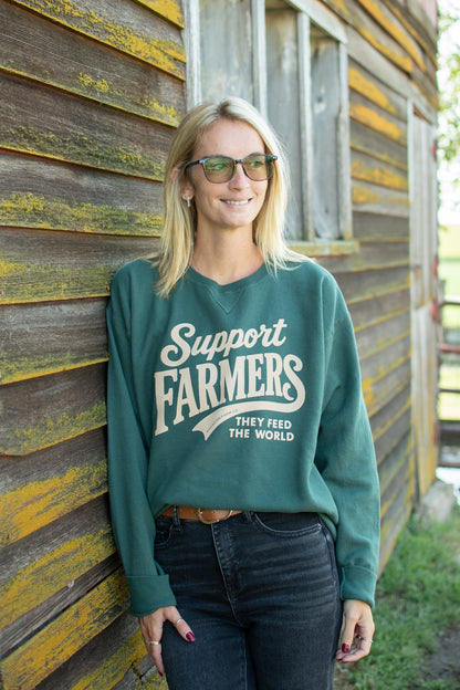 Support Farmers - They Feed The World Crewneck