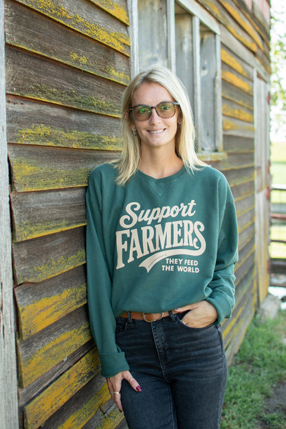 Support Farmers - They Feed The World Crewneck