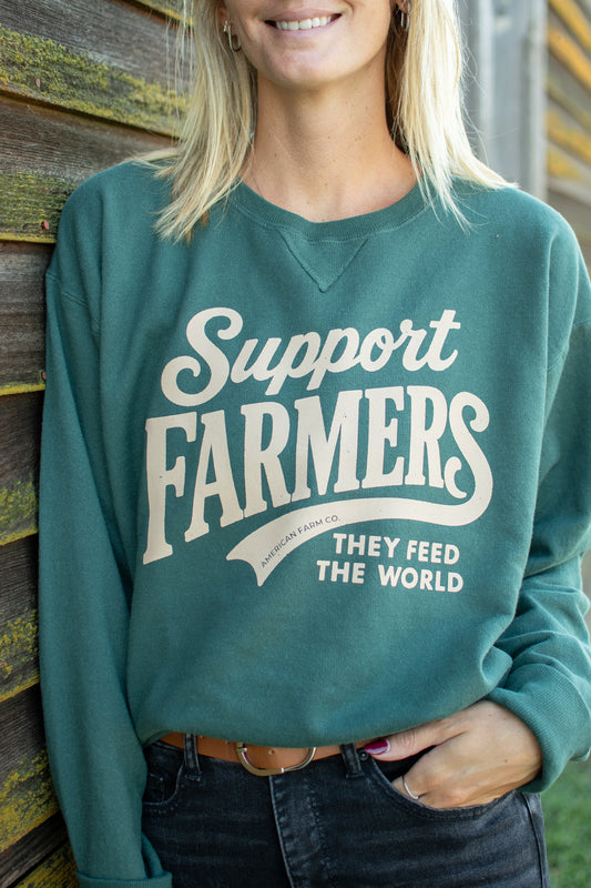 Support Farmers - They Feed The World Crewneck
