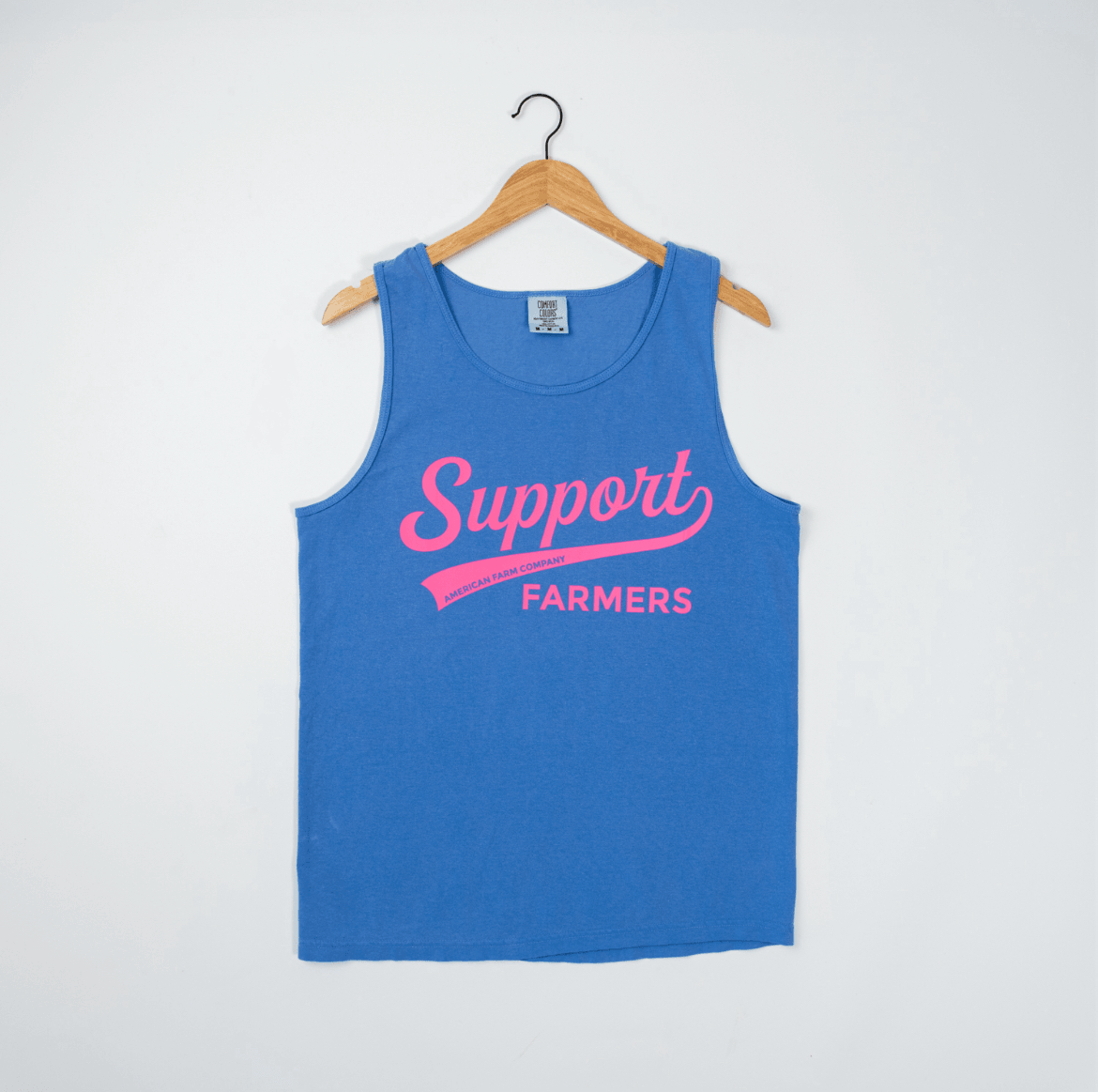 Support Farmers Banner Blue Tank Top - American Farm Company