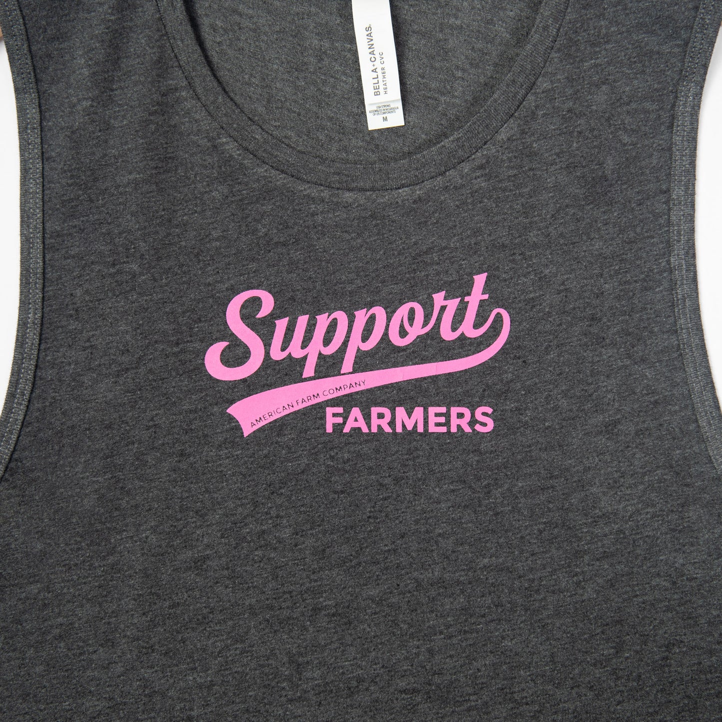 Support Farmers Banner Charcoal Tank Top - American Farm Company