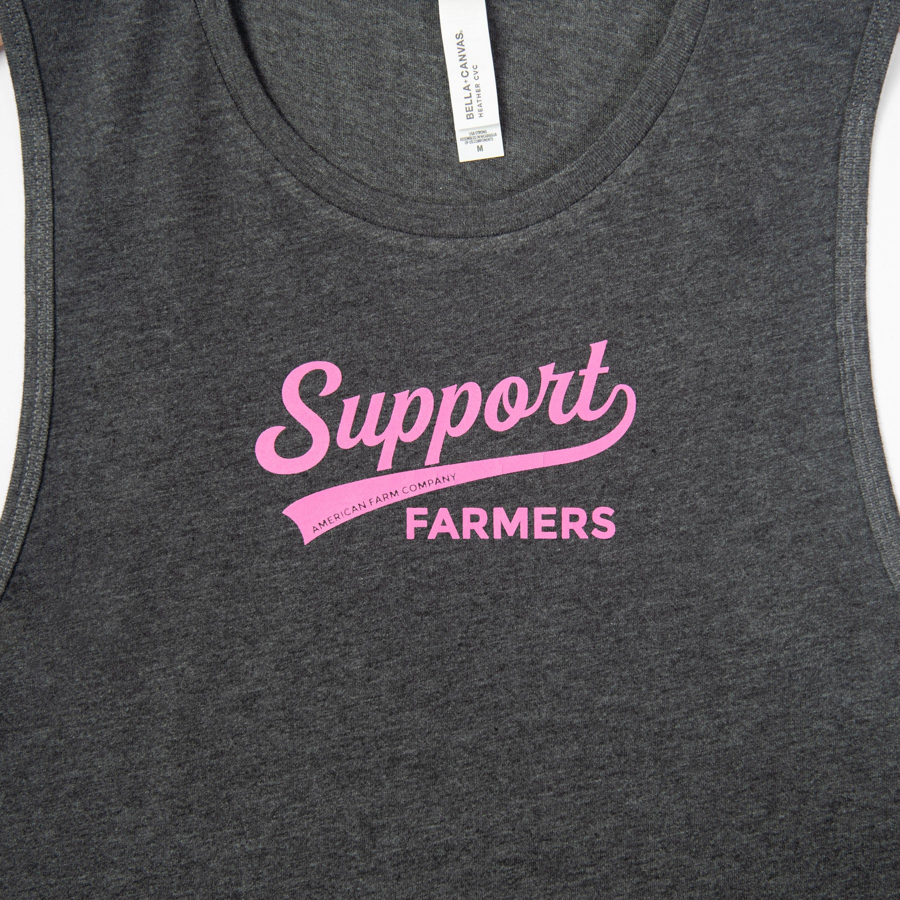 Support Farmers Banner Charcoal Tank Top - American Farm Company