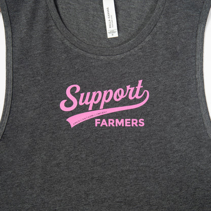 Support Farmers Banner Charcoal Tank Top - American Farm Company