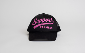 Support Farmers Pink Banner Foam Cap