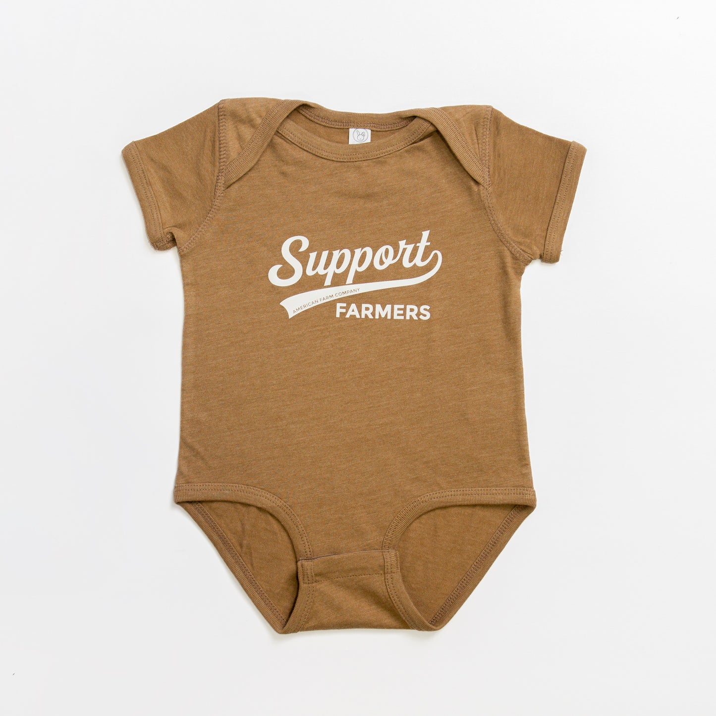 Support Farmers Banner Heather Brown Onesie